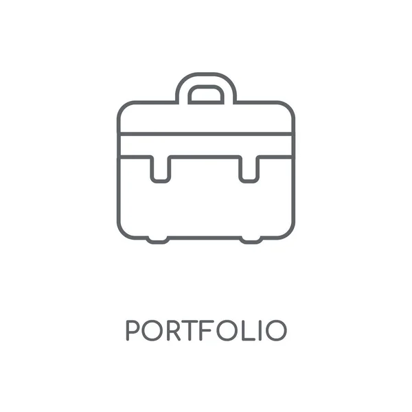 Ícone Linear Portfólio Design Símbolo Curso Conceito Portfólio Elementos Gráficos — Vetor de Stock