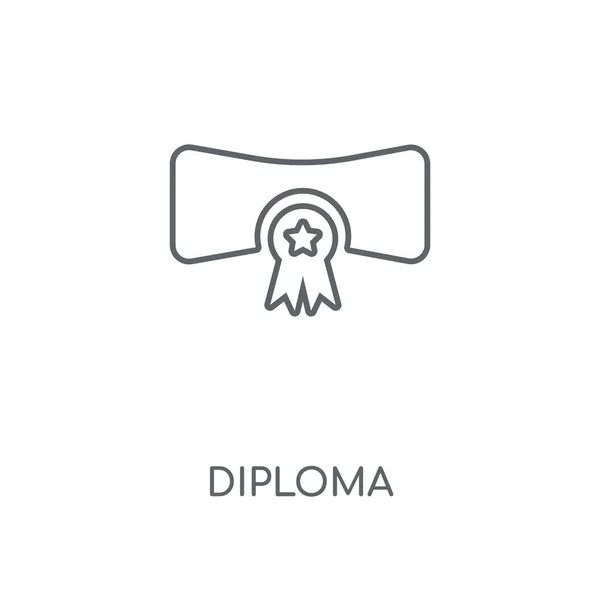 Liniowy Ikonę Dyplomu Dyplom Koncepcja Symbol Obrysu Cienkich Elementów Graficznych — Wektor stockowy