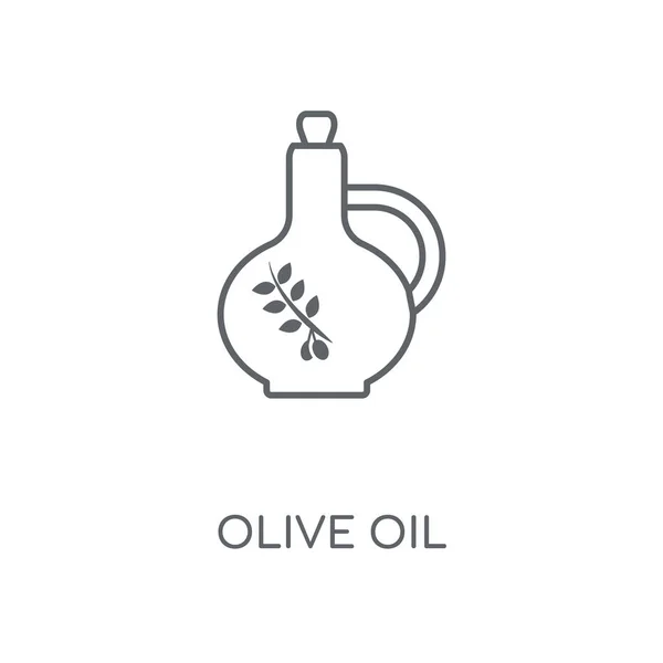 Линейный Значок Оливкового Масла Дизайн Символа Мазка Оливкового Масла Тонкие — стоковый вектор