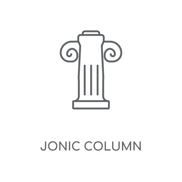 Ikon Linear Kolom Jonik Desain Simbol Coretan Jonic Column Ilustrasi - Stok Vektor