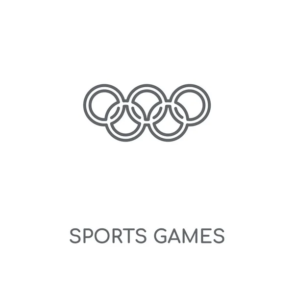 スポーツ ゲーム線形アイコン スポーツ ゲーム コンセプト ストローク シンボル デザイン 薄いグラフィック要素ベクトル イラスト — ストックベクタ