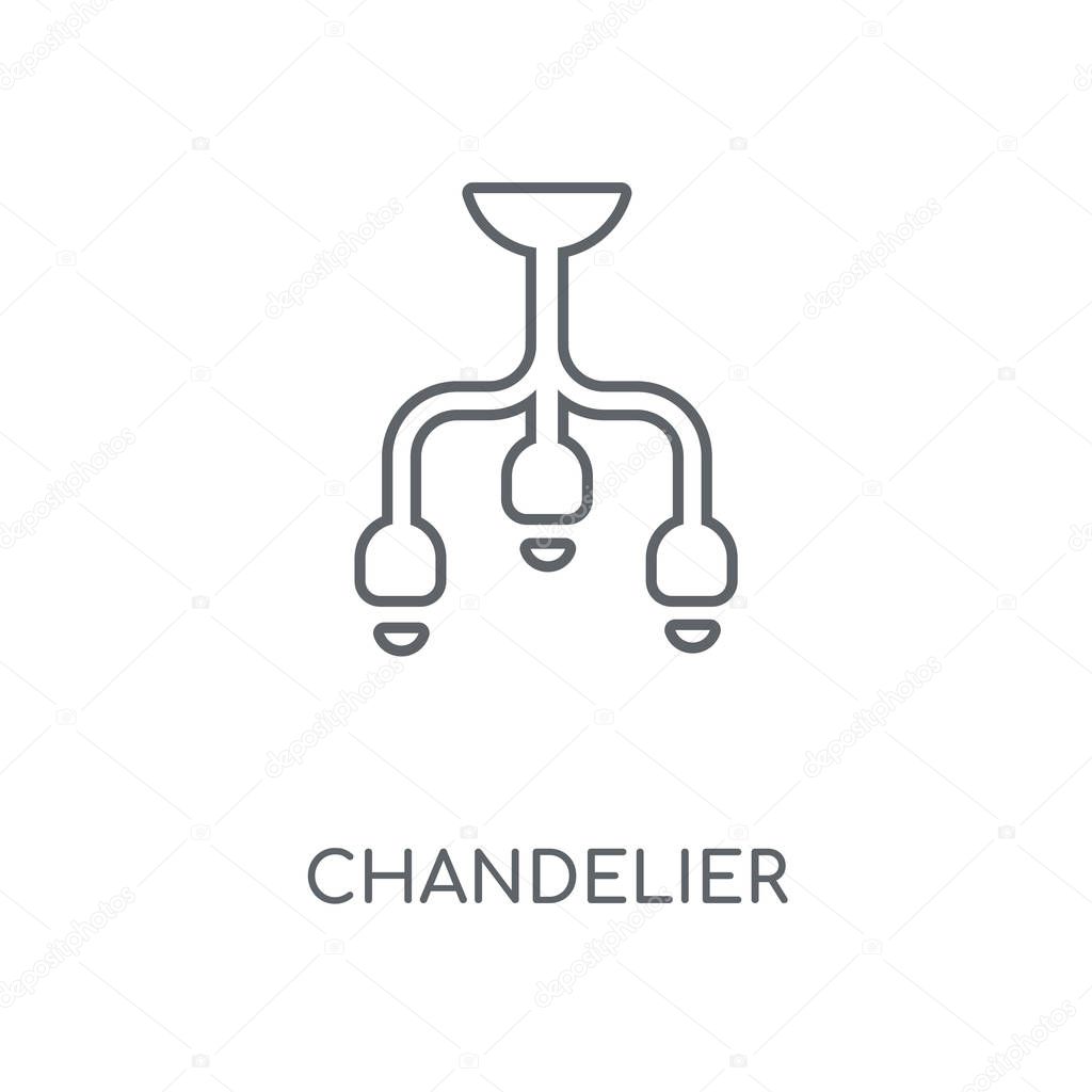 Chandelier linear icon. Chandelier concept stroke symbol design. Thin graphic elements vector illustration, outline pattern on a white background, eps 10.