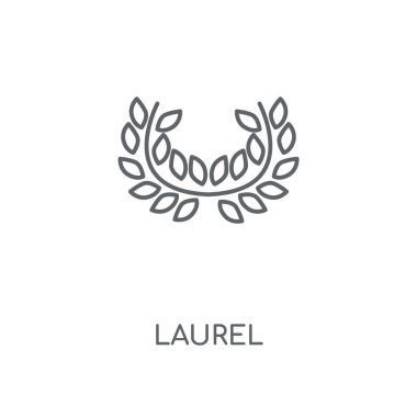 Laurel doğrusal simgesi. Laurel kavramı kontur sembolü tasarım. İnce grafik öğeleri illüstrasyon, beyaz bir arka plan, eps 10 anahat desen vektör.