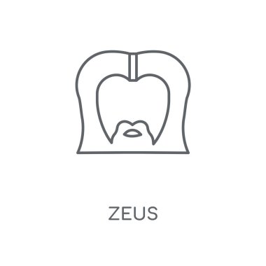 Zeus doğrusal simgesi. Zeus kavramı kontur sembolü tasarım. İnce grafik öğeleri illüstrasyon, beyaz bir arka plan, eps 10 anahat desen vektör.