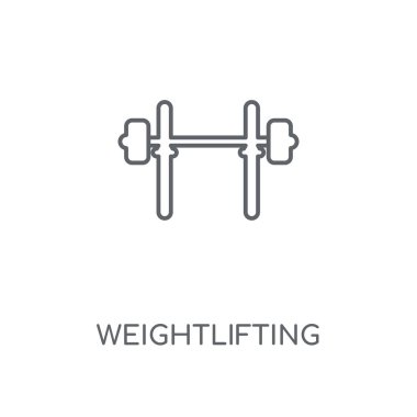 Halter doğrusal simgesi. Halter kavramı kontur sembolü tasarım. İnce grafik öğeleri illüstrasyon, beyaz bir arka plan, eps 10 anahat desen vektör.