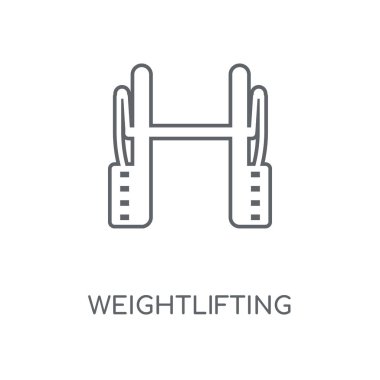 Halter doğrusal simgesi. Halter kavramı kontur sembolü tasarım. İnce grafik öğeleri illüstrasyon, beyaz bir arka plan, eps 10 anahat desen vektör.
