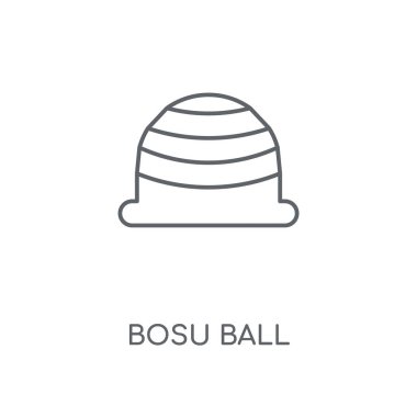 Bosu topu doğrusal simgesi. Bosu topu kavramı kontur sembolü tasarım. İnce grafik öğeleri illüstrasyon, beyaz bir arka plan, eps 10 anahat desen vektör.