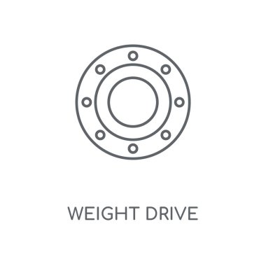 Ağırlık sürücü doğrusal simgesi. Sürücü kavramı kontur sembolü tasarım ağırlık. İnce grafik öğeleri illüstrasyon, beyaz bir arka plan, eps 10 anahat desen vektör.