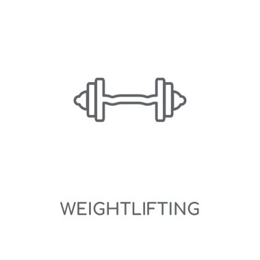 Halter doğrusal simgesi. Halter kavramı kontur sembolü tasarım. İnce grafik öğeleri illüstrasyon, beyaz bir arka plan, eps 10 anahat desen vektör.