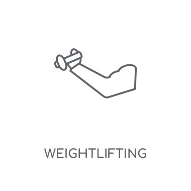 Halter doğrusal simgesi. Halter kavramı kontur sembolü tasarım. İnce grafik öğeleri illüstrasyon, beyaz bir arka plan, eps 10 anahat desen vektör.