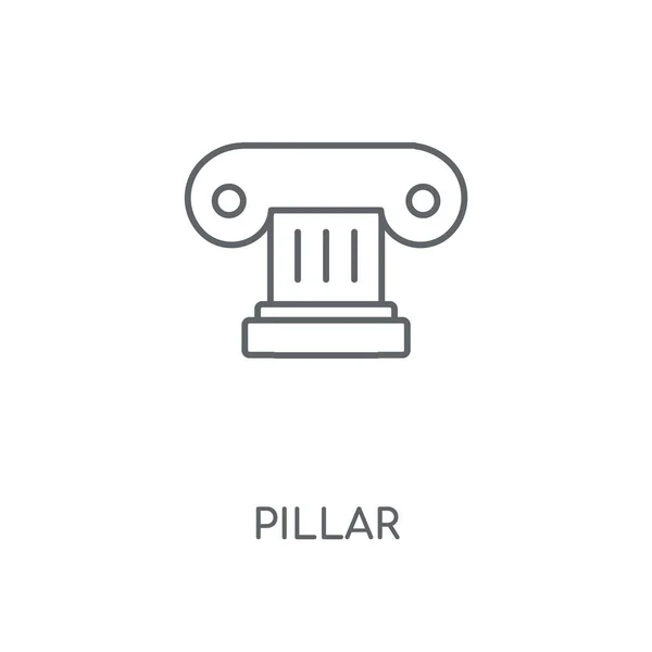 Ícone Linear Pilar Design Símbolo Curso Conceito Pilar Elementos Gráficos — Vetor de Stock