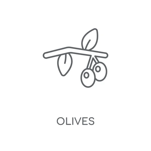 Oliven Lineares Symbol Oliven Konzept Strich Symbol Design Dünne Grafische — Stockvektor