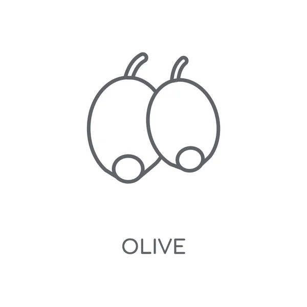 Oliver Linjära Ikonen Olivolja Stroke Symbol Konceptdesign Tunn Grafiska Element — Stock vektor