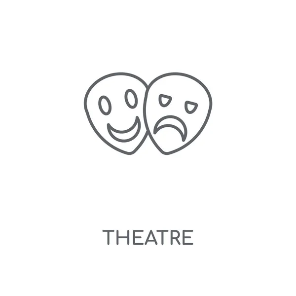 Ícone Linear Teatro Design Símbolo Traço Conceito Teatro Elementos Gráficos — Vetor de Stock