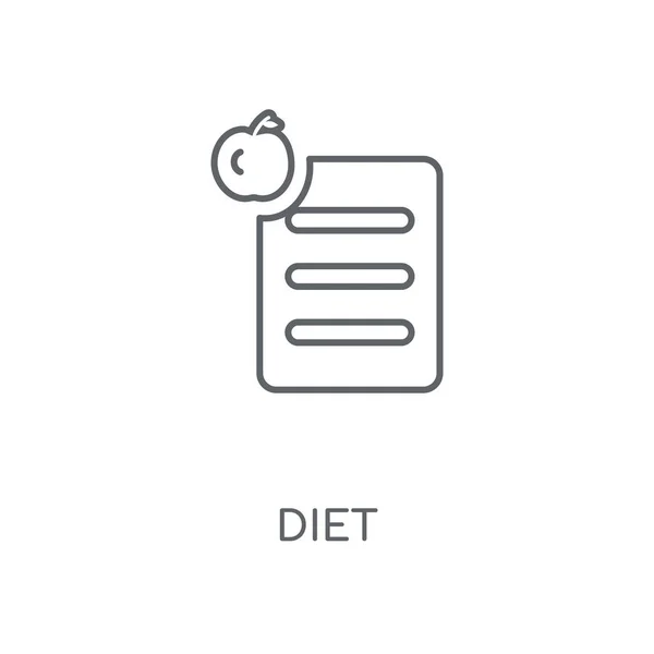 Ícone Linear Dieta Design Símbolo Curso Conceito Dieta Elementos Gráficos — Vetor de Stock