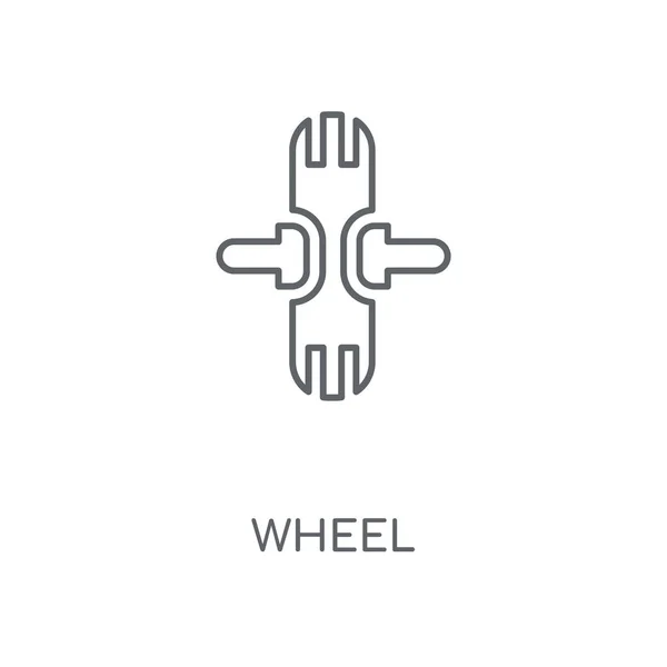 Линейный Значок Колеса Концепция Хода Колеса Дизайн Символа Тонкие Графические — стоковый вектор