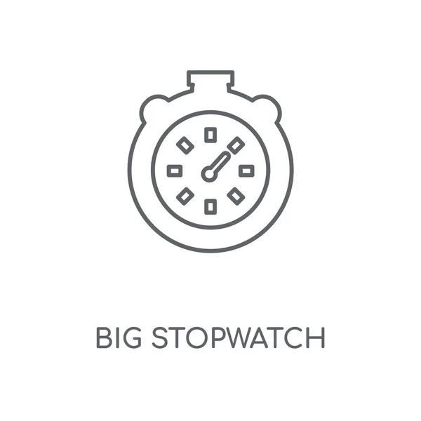 Большая Линейная Иконка Секундомера Дизайн Символа Big Stopwatch Тонкие Графические — стоковый вектор