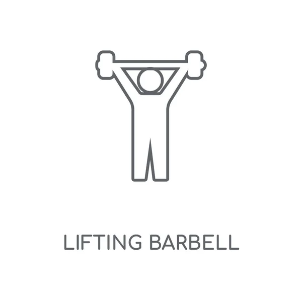 Levage Barbell Icône Linéaire Lifting Barbell Concept Course Symbole Design — Image vectorielle