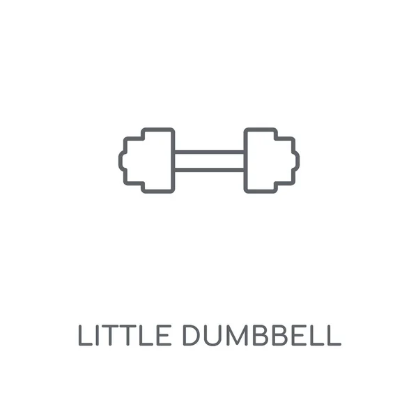 Pequeño Ícono Lineal Dumbbell Pequeño Diseño Símbolo Carrera Concepto Mancuerna — Archivo Imágenes Vectoriales