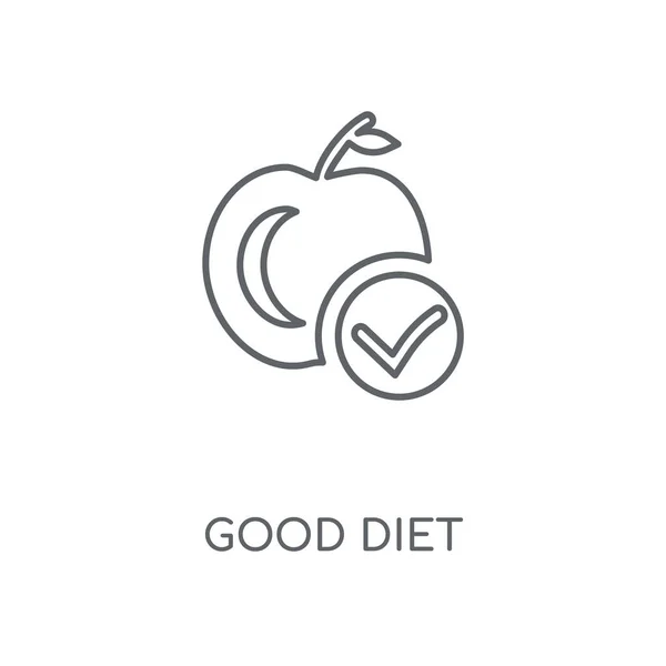 Dobre Diety Ikona Liniowej Dobre Diety Udar Symbol Koncepcja Cienkich — Wektor stockowy
