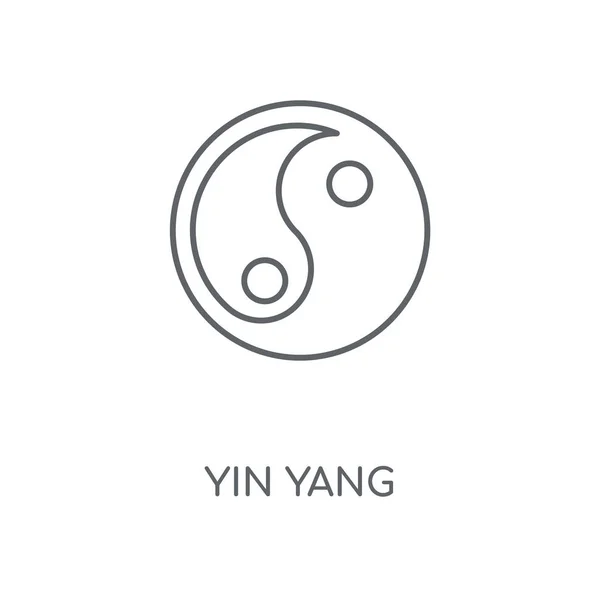 Yin Yang Linear Icon Yin Yang Concept Stroke Symbol Design — Stock Vector