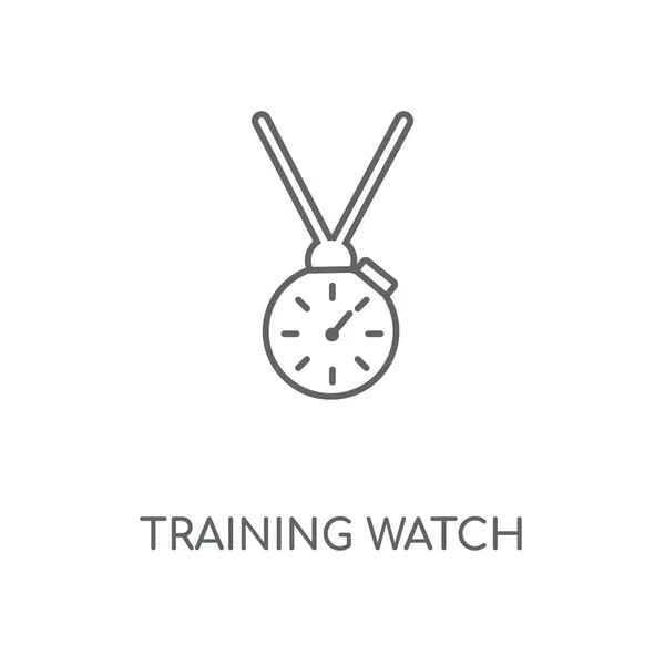 Training Watch Icona Lineare Training Watch Concetto Corsa Simbolo Design — Vettoriale Stock