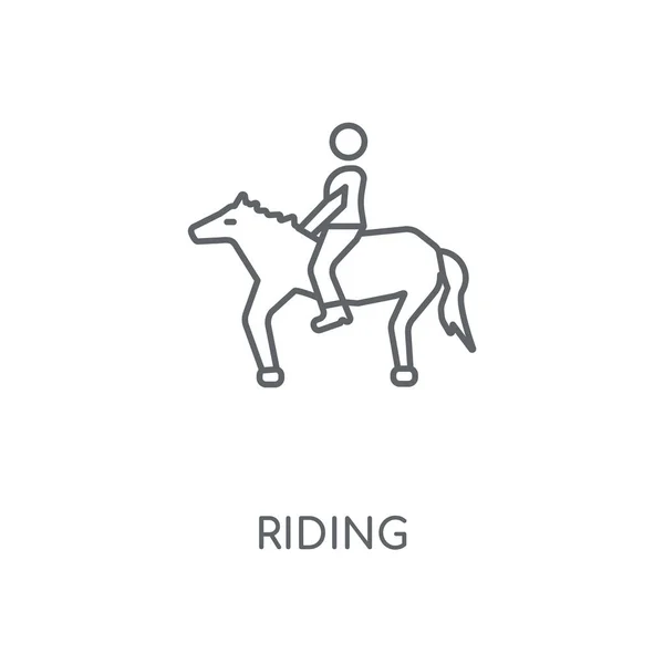 Equitazione Icona Lineare Concetto Guida Disegno Simbolo Corsa Illustrazione Vettoriale — Vettoriale Stock