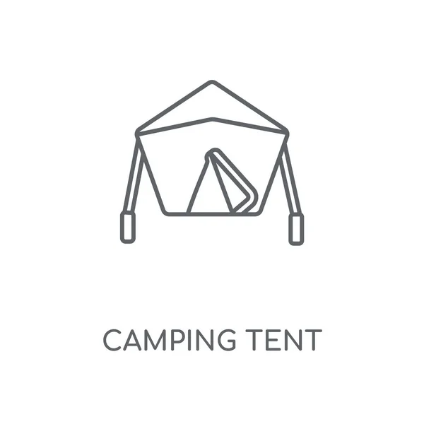 Ícone Linear Tenda Acampamento Camping Design Símbolo Curso Conceito Tenda — Vetor de Stock