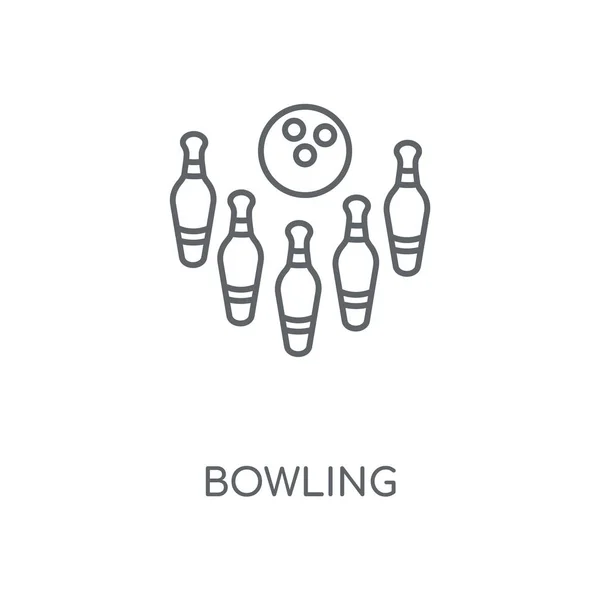 Bowling Linear Icon Bowling Concept Stroke Symbol Design Thin Graphic — Stock Vector