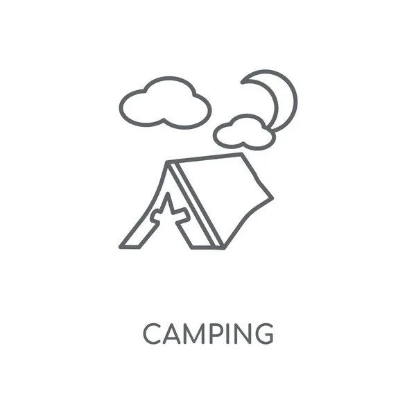 Kemp Lineární Ikona Camping Koncept Tahu Symbol Design Tenké Grafické — Stockový vektor