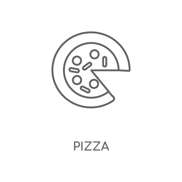 Ikona Liniowej Pizza Pizza Koncepcja Symbol Obrysu Cienkich Elementów Graficznych — Wektor stockowy