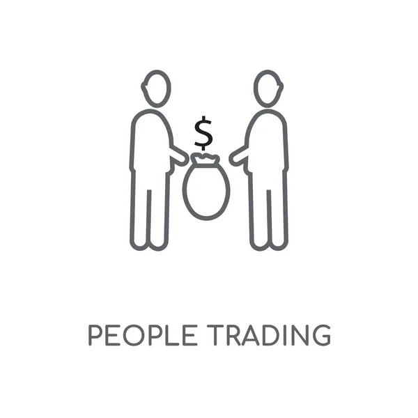 Personsymbolen Trading Linjär Människor Trading Konceptdesign Stroke Symbol Tunn Grafiska — Stock vektor