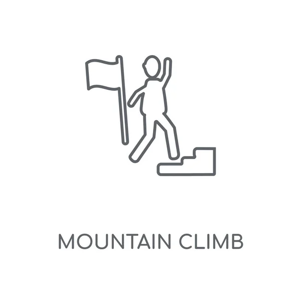 Линейный Значок Восхождения Гору Концепт Mountain Clip Тонкие Графические Элементы — стоковый вектор