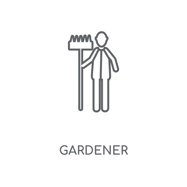 Ícone Linear Jardineiro Projeto Símbolo Curso Conceito Jardineiro Elementos Gráficos — Vetor de Stock