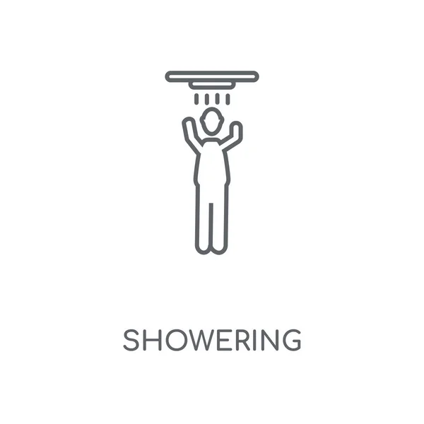Prysznica Ikona Liniowej Prysznica Koncepcja Symbol Obrysu Cienkich Elementów Graficznych — Wektor stockowy