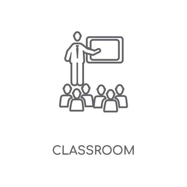 Sınıf Doğrusal Simgesi Sınıf Kavramı Kontur Sembolü Tasarım Nce Grafik — Stok Vektör