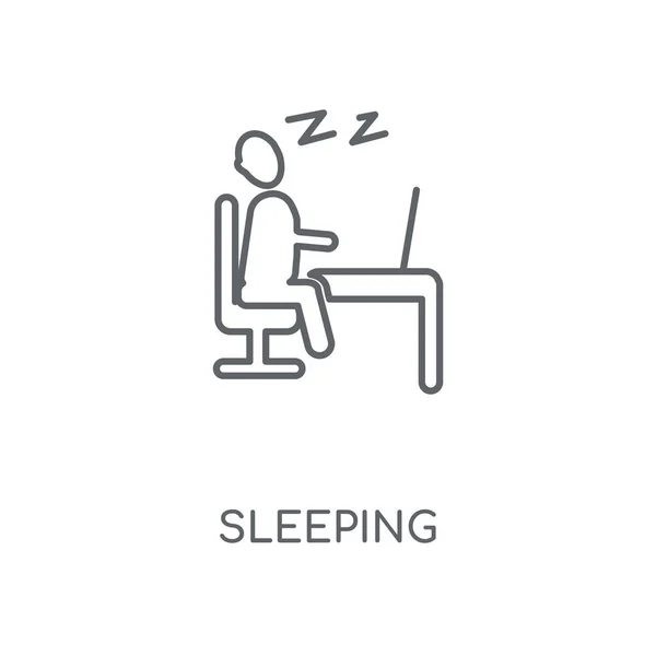 Ícone Linear Adormecido Design Símbolo Traço Conceito Adormecido Elementos Gráficos —  Vetores de Stock