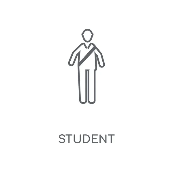 学生線形アイコン 学生概念ストローク シンボル デザイン 薄いグラフィック要素ベクトル イラスト 白い背景 Eps の概要パターン — ストックベクタ
