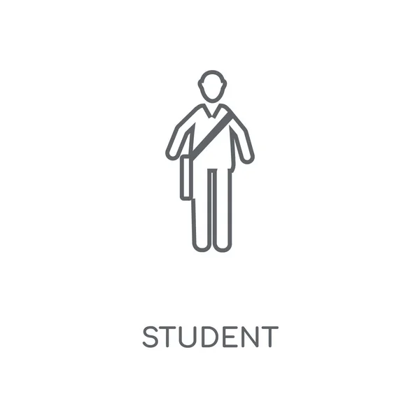 学生線形アイコン 学生概念ストローク シンボル デザイン 薄いグラフィック要素ベクトル イラスト 白い背景 Eps の概要パターン — ストックベクタ