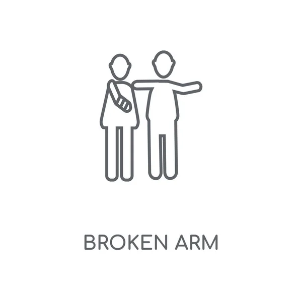 Broken Arm Linear Icon Broken Arm Concept Stroke Symbol Design — Stock Vector