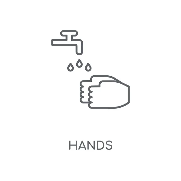 Ícone Linear Das Mãos Design Símbolo Curso Conceito Mãos Elementos — Vetor de Stock