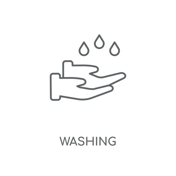 Waschen Linearen Symbols Waschkonzept Strich Symbol Design Dünne Grafische Elemente — Stockvektor