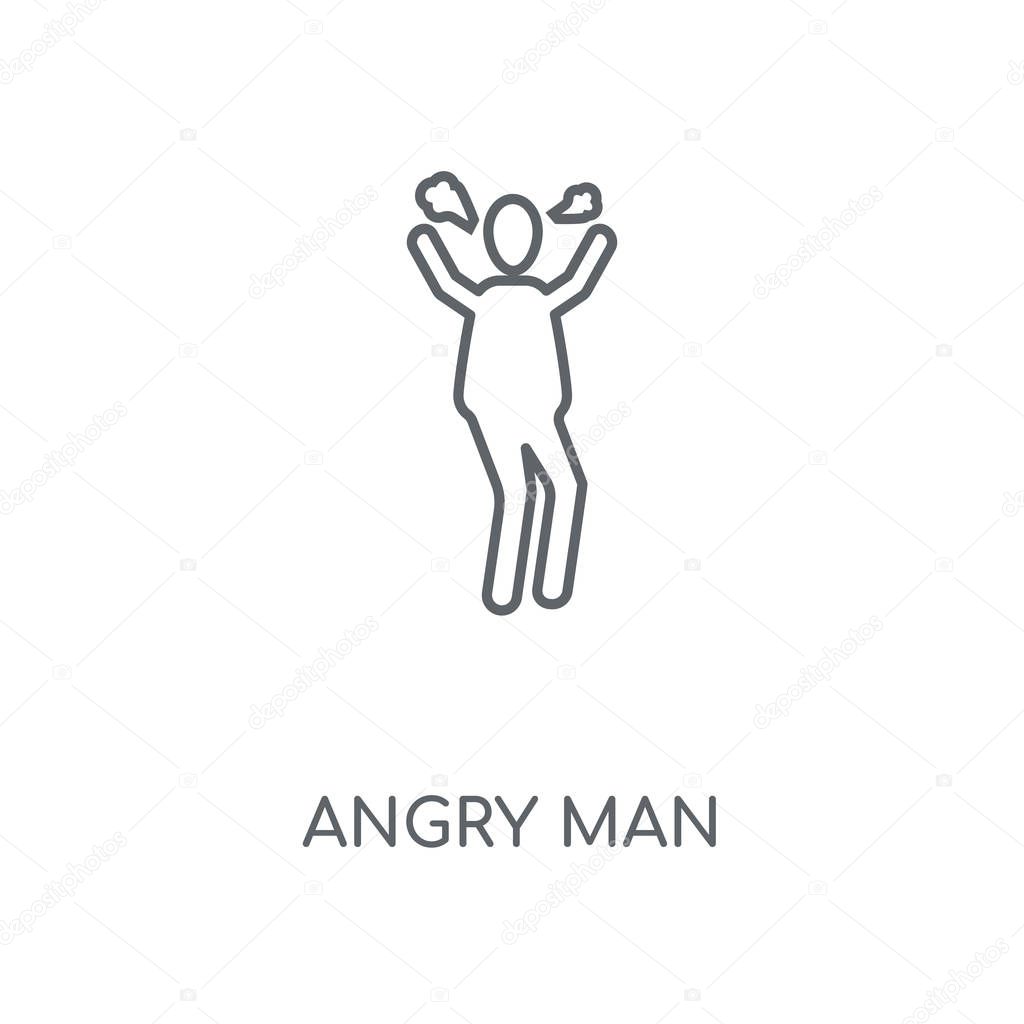 Angry Man linear icon. Angry Man concept stroke symbol design. Thin graphic elements vector illustration, outline pattern on a white background, eps 10.