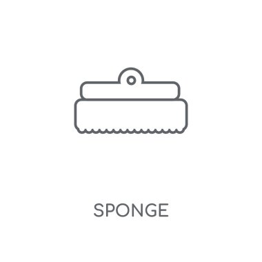 Sünger doğrusal simgesi. Sünger kavramı kontur sembolü tasarım. İnce grafik öğeleri illüstrasyon, beyaz bir arka plan, eps 10 anahat desen vektör.
