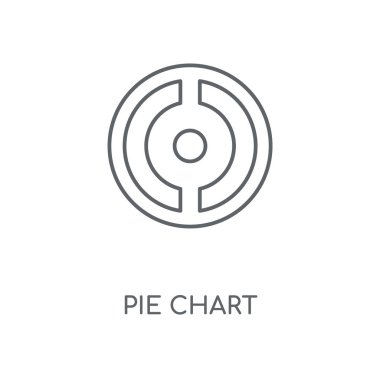 Pasta grafiği doğrusal simgesi. Pasta grafiği kavramı kontur sembolü tasarım. İnce grafik öğeleri illüstrasyon, beyaz bir arka plan, eps 10 anahat desen vektör.