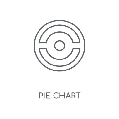 Pasta grafiği doğrusal simgesi. Pasta grafiği kavramı kontur sembolü tasarım. İnce grafik öğeleri illüstrasyon, beyaz bir arka plan, eps 10 anahat desen vektör.