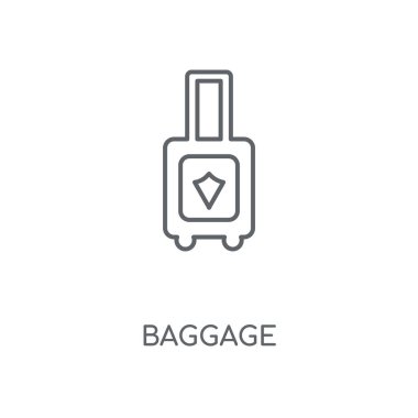 Bagaj doğrusal simgesi. Bagaj kavramı kontur sembolü tasarım. İnce grafik öğeleri illüstrasyon, beyaz bir arka plan, eps 10 anahat desen vektör.