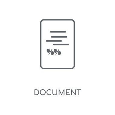 Belge doğrusal simgesi. Belge kavramı kontur sembol tasarımı. İnce grafik öğeleri illüstrasyon, beyaz bir arka plan, eps 10 anahat desen vektör.