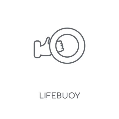 Lifebuoy doğrusal simgesi. Lifebuoy kavramı kontur sembolü tasarım. İnce grafik öğeleri illüstrasyon, beyaz bir arka plan, eps 10 anahat desen vektör.