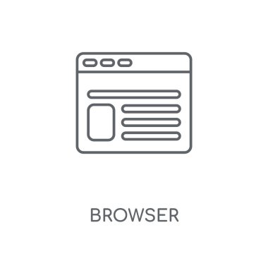 Tarayıcı doğrusal simgesi. Tarayıcı kavramı kontur sembolü tasarım. İnce grafik öğeleri illüstrasyon, beyaz bir arka plan, eps 10 anahat desen vektör.